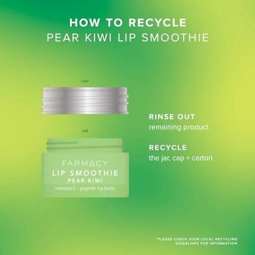 Farmacy Lip Smoothie Pear Kiwi Vitamin C + Peptide Lip Balm 0.34 Oz